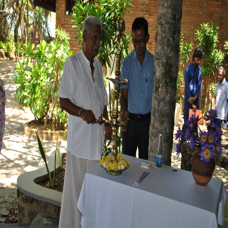 Sunshine Restaurant at Barberyn Reef Ayurveda Resort surrounded by lush greenery and ocean views – eco-friendly wellness dining in Sri Lanka.