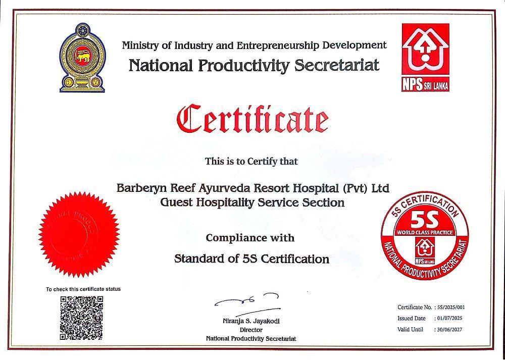 5S Certificate