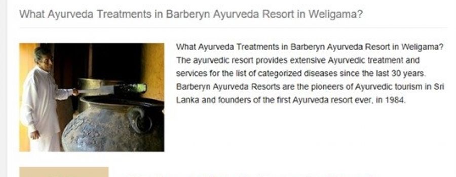 APP N WELLNESS: What Ayurveda treatments in Barberyn Ayurveda Resort in Weligama