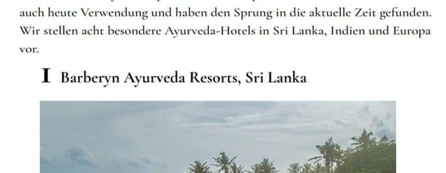 MERIAN – Barberyn Ayurveda Resorts, Sri Lanka